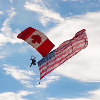 American and Canadian Flag Parachutes
